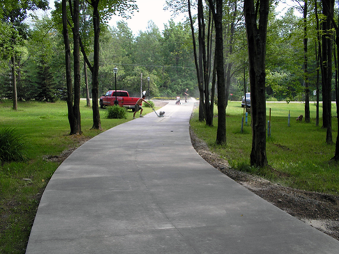 Akerly Concrete Construction installed this long concrete driveway in Harborcreek, PA.